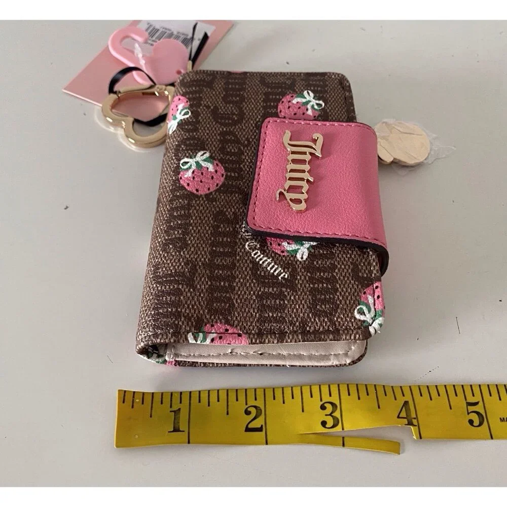 Juicy Couture Chestnut Chino Pink Lemonade‎ Berry Sweet Tab Card Wallet NEW
